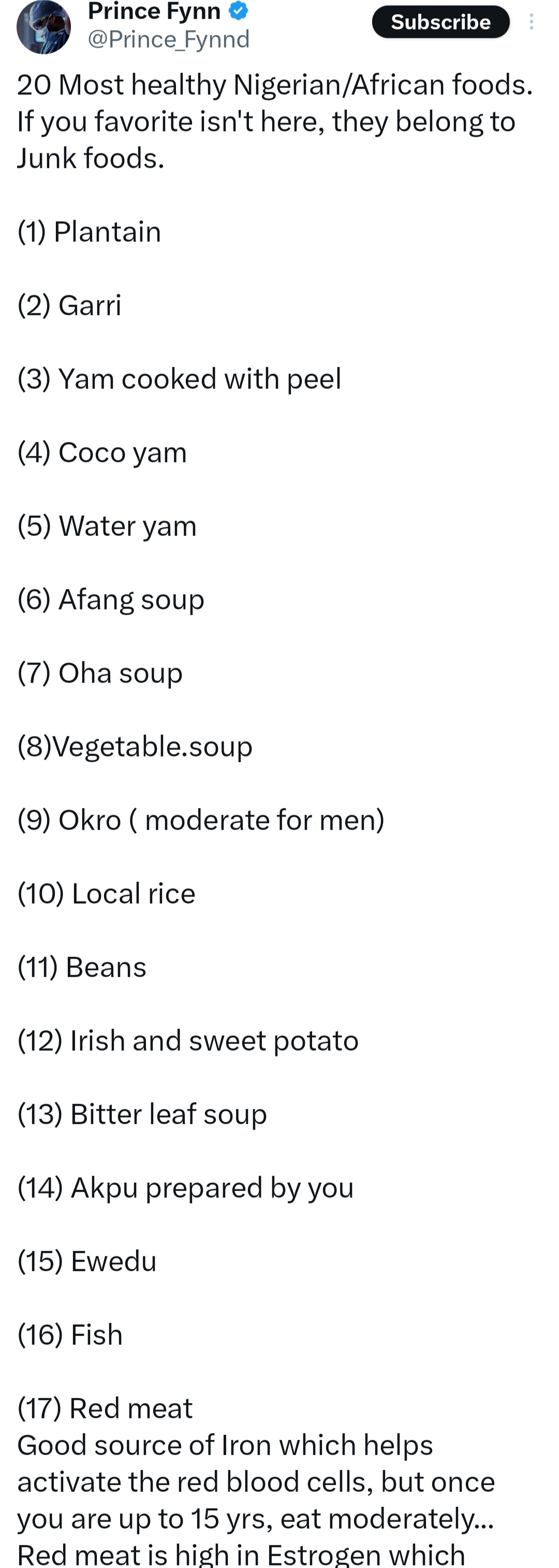 Doctor sparks debate over list of  20 unhealthy foods popular in Nigeria
