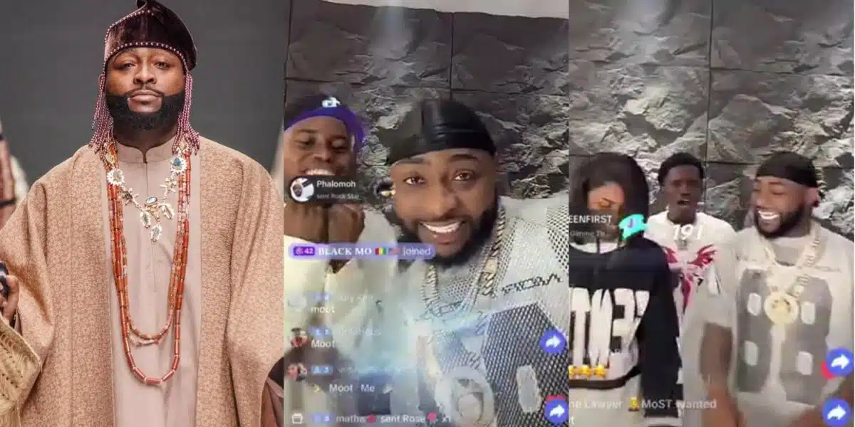 Davido shatters Tiktok record for most-watched live stream in Africa, hosted by Peller,  friends