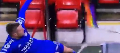 Moment Jamie Vardy Destroys LGBTQ Corner Flag