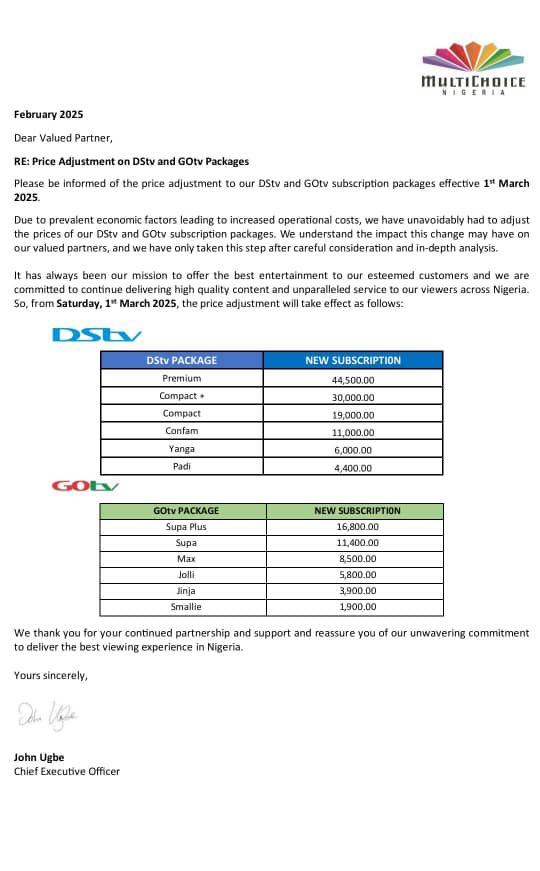 Again? Multichoice set to hike DStv, GOtv prices 