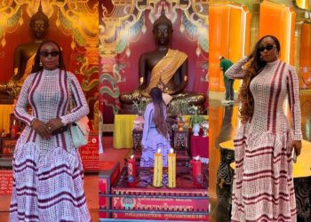Actress Ini Edo visits spiritual temple, reveals her wish