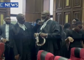 Ex Senator Dino Melaye Makes First Appearance in Court With His Gown & Wig As a Lawyer