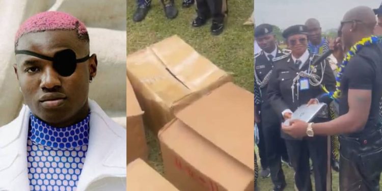 Popular Nigerian singer  donates 50 laptops to old school, grants scholarship to student