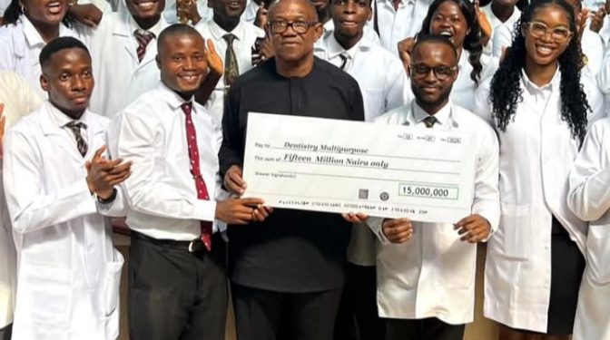 Peter Obi donates N15m to UNN Dental Department