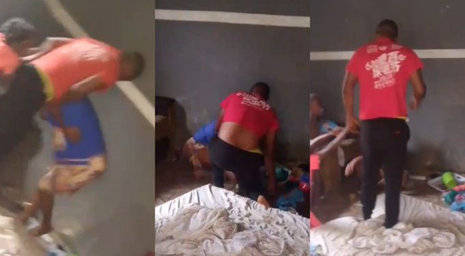 Outrage as Police Officer Caught Beating Wife in Front of Crying Children in Viral Video