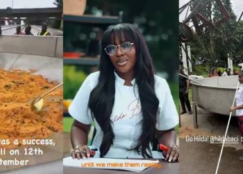 Hilda Baci tests 6×6 meter pot as she eyes Guinness World Record for ‘largest pot of Nigerian jollof rice’