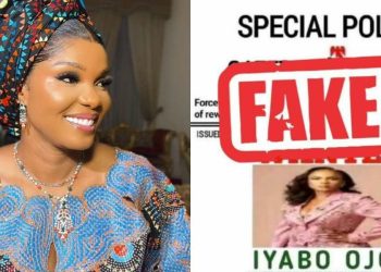 Our verdict on viral wanted poster of Iyabo Ojo— Police