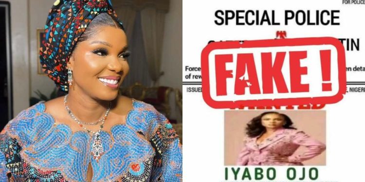 Our verdict on viral wanted poster of Iyabo Ojo— Police