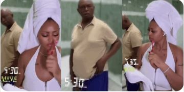 Actress Regina Daniels posts video of her husband, Senator Ned Nwoko urinating on social media (Watch Video)