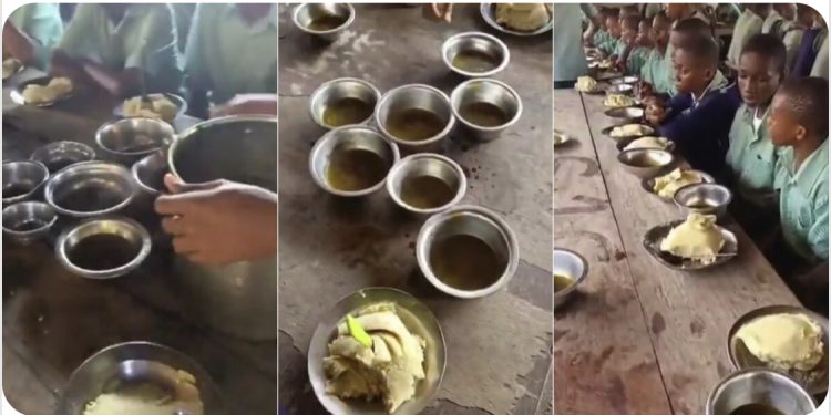 PHOTO: Arise Television anchor, Rufai Oseni shares image of poor meals given to students in Nigerian school