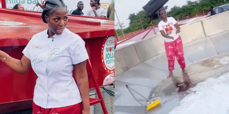 Nigerian chef, Hilda Baci under fire for walking barefoot in jollof pot ahead of event
