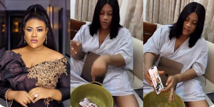 Top Nollywood actress drops N3m iPhone 17 in water to prove it’s real