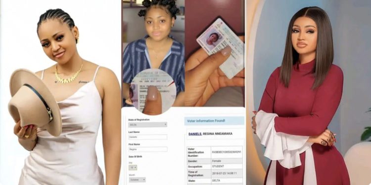 Regina Daniels voters card goes viral
