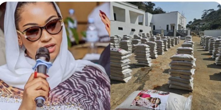 Senator Natasha distributes over 2,000 bags of rice across Kogi central