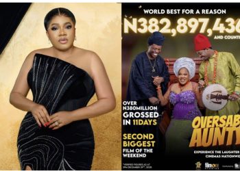 Actress Toyin Abraham celebrates her latest win as new movie, Oversabi Aunty hits N380M in 11 days