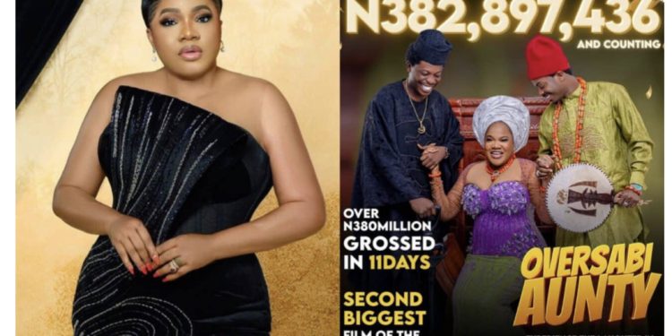 Actress Toyin Abraham celebrates her latest win as new movie, Oversabi Aunty hits N380M in 11 days