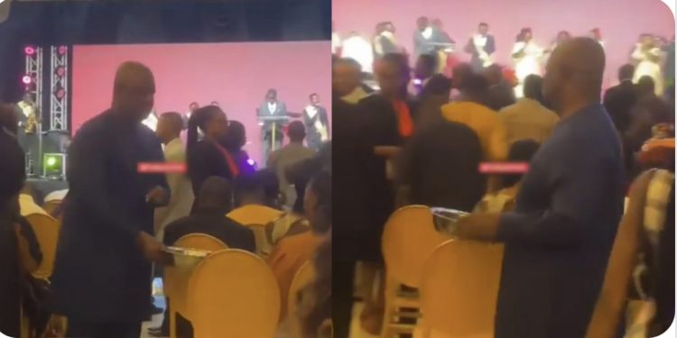 Former Senate President Pius Anyim spotted serving as usher in church