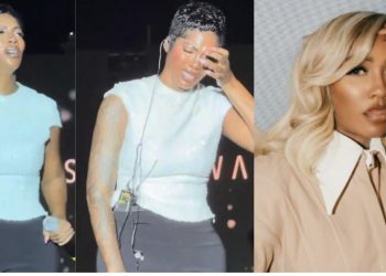 Tiwa Savage breaks down on stage while performing ‘Somebody’s Son’ (Photo)