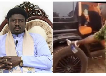 Reactions as popular Rev. Father takes G-Wagon to traditional ruler for blessings