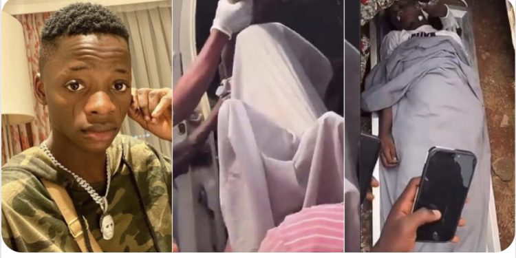 Destiny Boy’s remains arrive in Ayetoro, fans in shock (See photo)