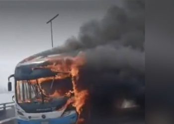 Fire Guts BRT On Third Mainland Bridge