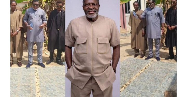 Actor Kanayo Kanayo takes his sons to observe tradition at his parents’ graveside