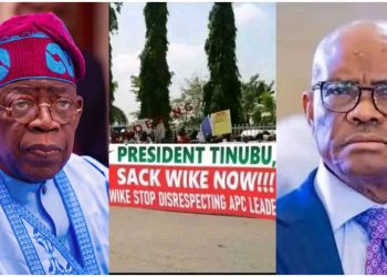 Tinubu asked to sack FCT Minister Wike as APC leaders, groups protest in Abuja