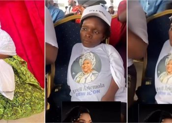 Fans in tears as photo shows pregnant late Aunty Ajara attending actress Allwell Ademola’s burial
