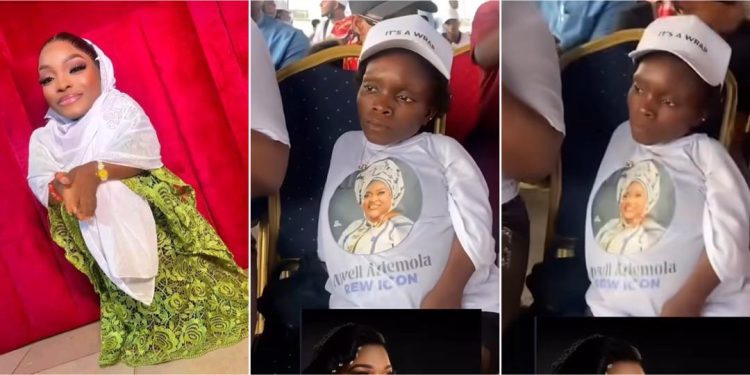 Fans in tears as photo shows pregnant late Aunty Ajara attending actress Allwell Ademola’s burial