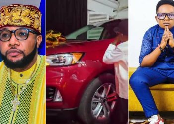 E-Money gifts actor, Chinedu Ikedieze ‘Akin’ brand new SUV at his birthday party