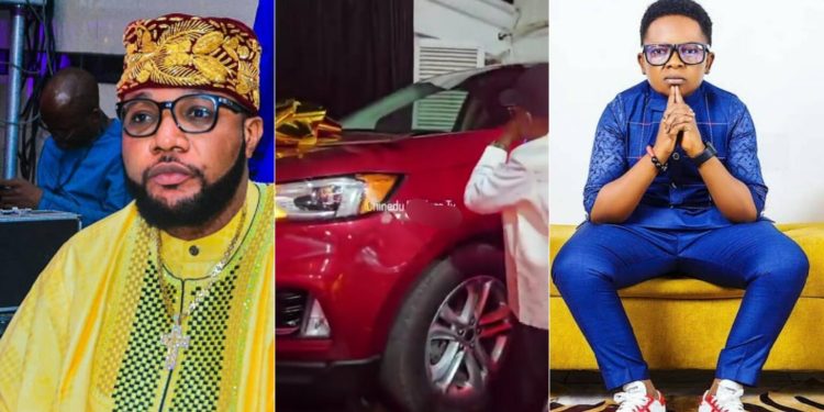 E-Money gifts actor, Chinedu Ikedieze ‘Akin’ brand new SUV at his birthday party