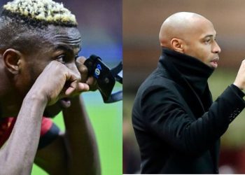 UCL: Osimhen speaks pidgin with Thierry Henry after Galatasaray eliminate Juventus