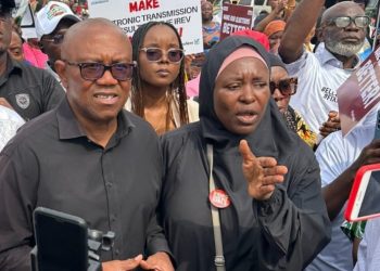 Peter Obi, CSOs Protest At NASS Over Senate’s Rejection Of E-Transmission