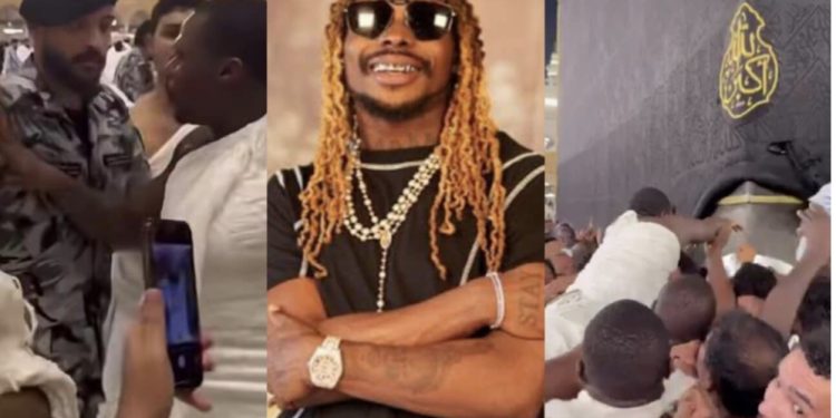 Singer, Asake struggles to touch the Black Stone in Kabba; almost lost cool with Saudi police