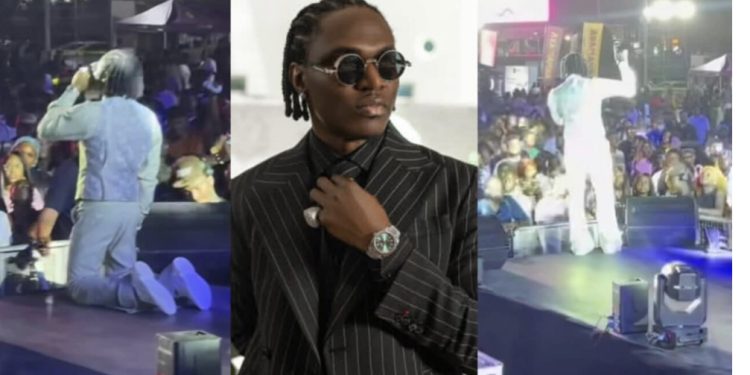 Topmost Nigerian hip-hop star goes into worship as the Holy Spirit interrupts his performance