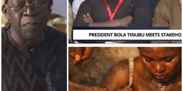 Tinubu visits Plateau state, meets mother in viral video holding dead son