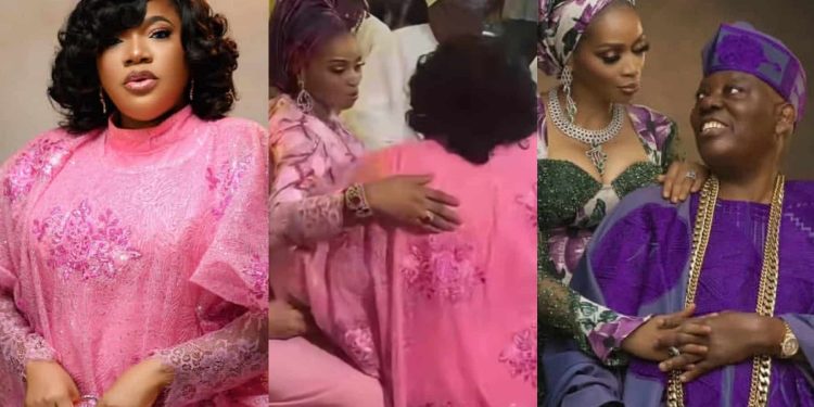 Actress Toyin Abraham reacts to criticisms for kneeling to greet billionaire couple, Razaq and Shade Okoya, at an event