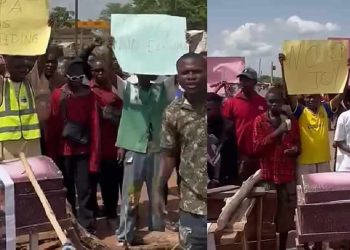 ‘No Election Until Killings Stop’ — Youths Shut Down APC Primary With Coffin