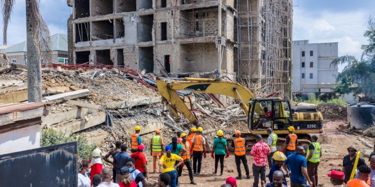 Four Rescued, One Feared Dead as Uncompleted Building Collapses in Enugu