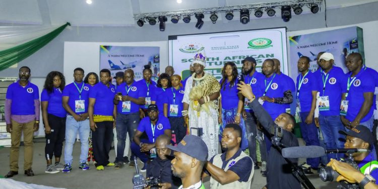 Xenophobia: Gov Mbah Welcomes 112 Enugu Returnees from S/Africa