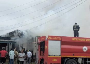 Fire guts NCS Western Marine Command Office in Lagos