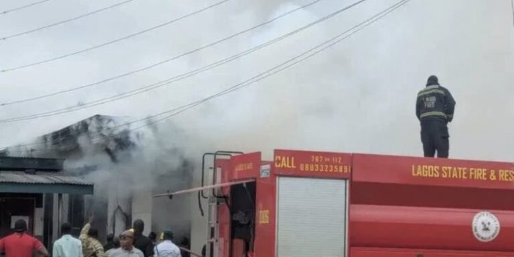 Fire guts NCS Western Marine Command Office in Lagos
